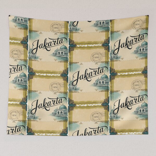 Item preview, Jakarta Vintage Travel Retro Postcard Design designed and sold by TravelPostcardGems.