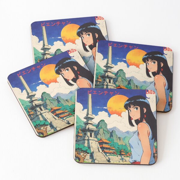Item preview, Vientiane Laos Retro Anime Girl 80s Vintage Travel designed and sold by Retro-Anime9.