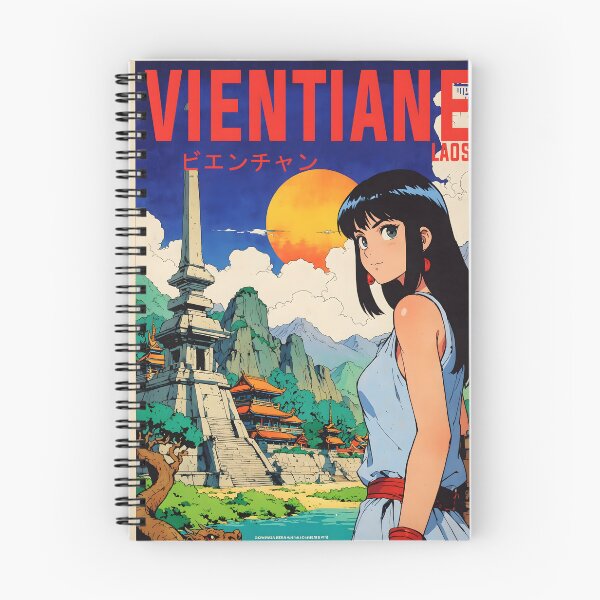 Item preview, Vientiane Laos Retro Anime Girl 80s Vintage Travel designed and sold by Retro-Anime9.