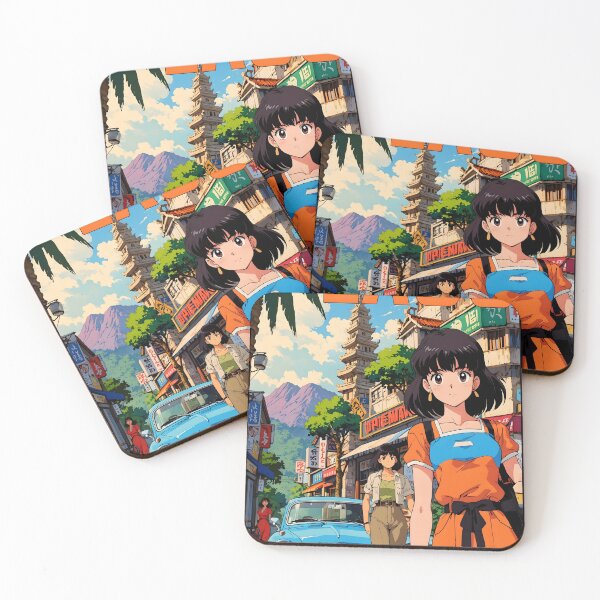 Item preview, Laos Retro Anime Girl 80s Vintage Travel designed and sold by Retro-Anime9.