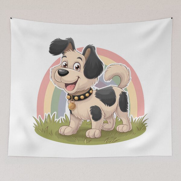 Item preview, Un perro de los Pirineos sonriendo detrás de un arco iris designed and sold by P2Genies.