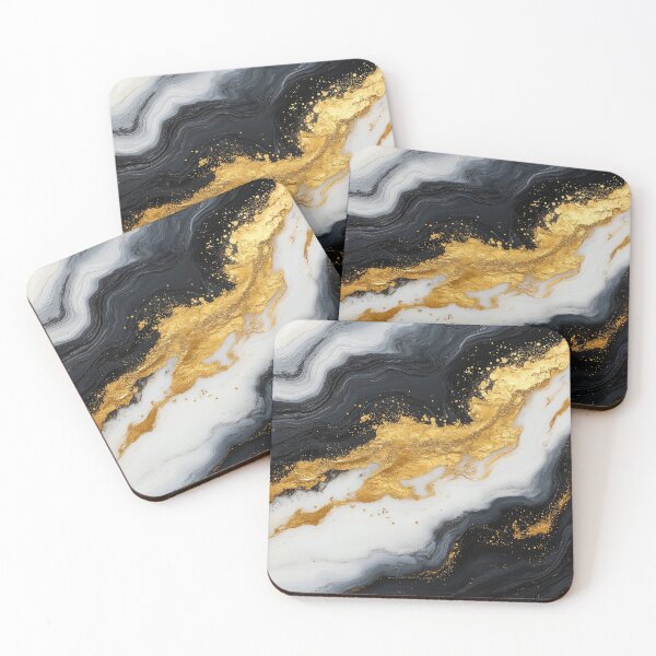Item preview, Elegant Black and White Marble with Luxe Gold Accents designed and sold by bAIryBarn.