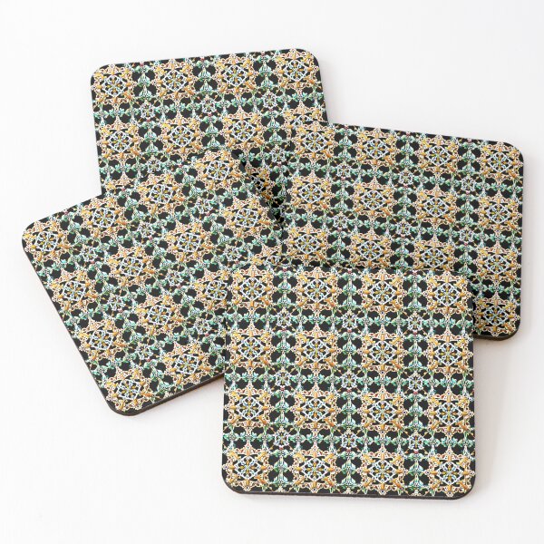 Artikelvorschau, Filigree Art Elegant & Royal Gold Flower Teal Lattice 3X entworfen und verkauft von Zeporas Castle.