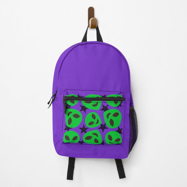 Item preview, Green aliens faces and black stars pattern designed and sold by Topmel.