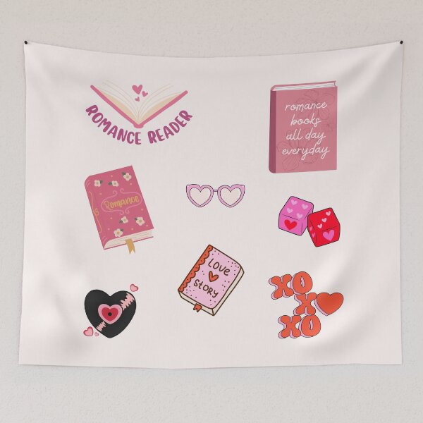 Item preview, Romance Reader | Pink Bookish Set designed and sold by Neadoodles.