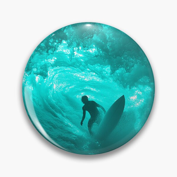 Item preview, BIG BLUE WAVE SURFER RIDING THE TUBE BARREL designed and sold by NikoDeeko.