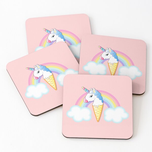 Item preview, Colourful unicorn in ice cream cone with rainbow in the background designed and sold by RDSmit.