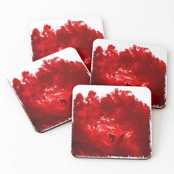 Item preview, BIG RED WAVE SURFER RIDING THE TUBE BARREL designed and sold by NikoDeeko.