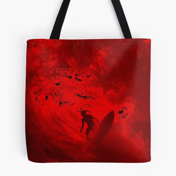 Item preview, BIG RED WAVE SURFER RIDING THE TUBE BARREL designed and sold by NikoDeeko.