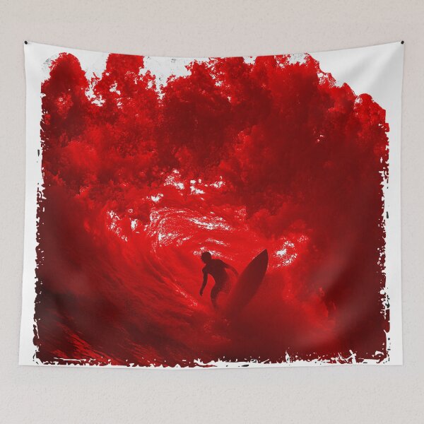 Item preview, BIG RED WAVE SURFER RIDING THE TUBE BARREL designed and sold by NikoDeeko.
