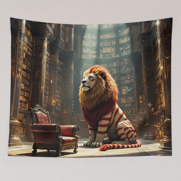 Item preview, Lion and Library designed and sold by HabitableMoons.
