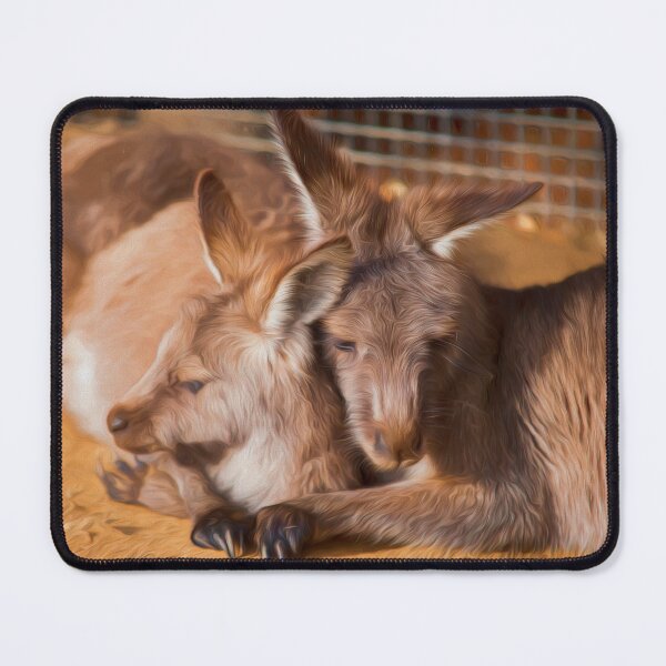 Item preview, Cuddling Kangaroos (digital painting) designed and sold by Ray's Photos & Art.