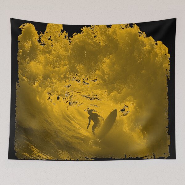 Item preview, BIG GOLDEN WAVE SURFER RIDING THE TUBE BARREL designed and sold by NikoDeeko.