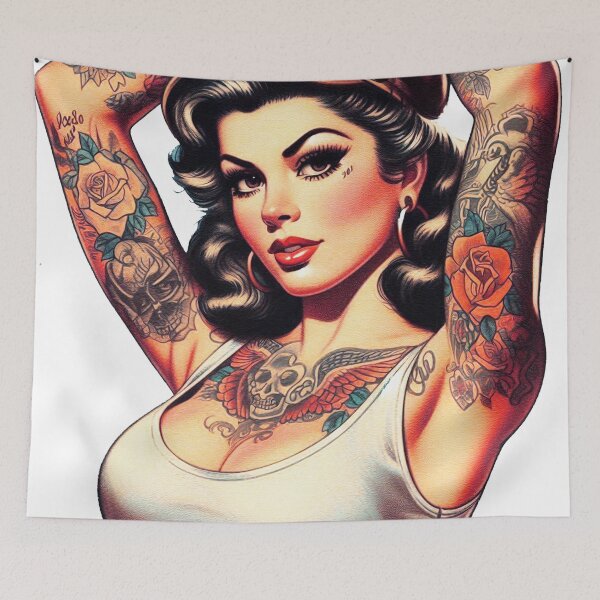 Item preview, Hot Tattoo Girl designed and sold by PulpVintage.