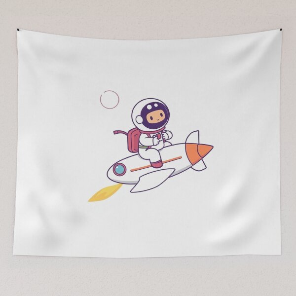 Item preview, Cute Astronaut Riding Rocket Plane Cartoon Vector Icon Illustration Science Technology Isolated designed and sold by hjian8219.