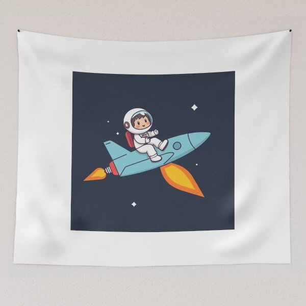 Item preview, Cute Astronaut Riding Rocket Plane Cartoon Vector Icon Illustration Science Technology Isolated designed and sold by hjian8219.