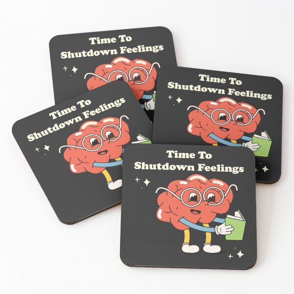 Item preview, Time to Shutdown Feelings Quirky Brain Cartoon designed and sold by -DEEWOLF-.