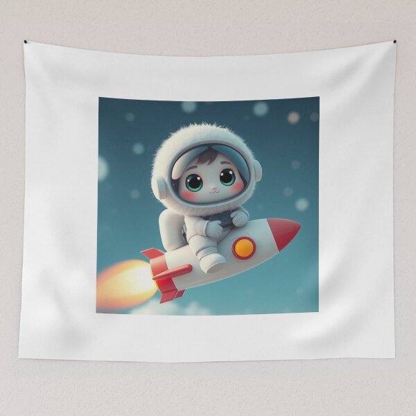 Item preview, Cute Astronaut Riding Rocket Plane Cartoon Vector Icon Illustration Science Technology Isolated designed and sold by hjian8219.