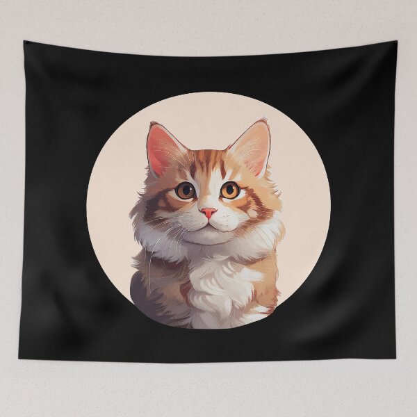 Item preview, Cute Cat Anime Style | Kawaii Kitten Handmade Drawing (Black BG) designed and sold by FilipeFerreira.