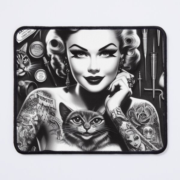 Item preview, Retro Inked Woman designed and sold by PulpVintage.