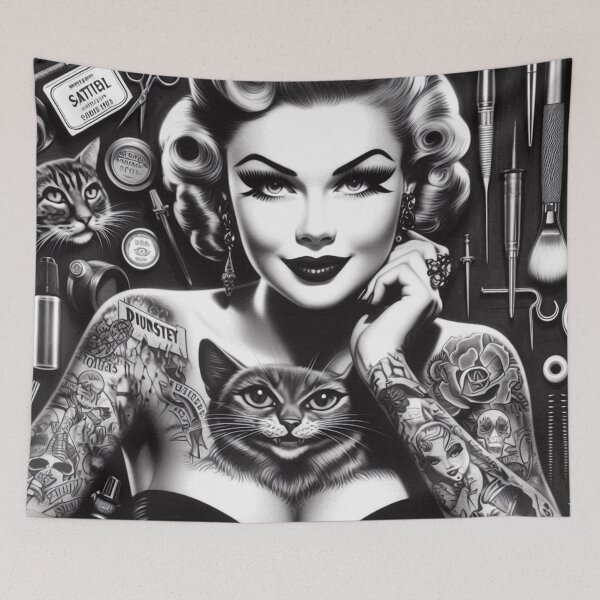 Item preview, Retro Inked Woman designed and sold by PulpVintage.