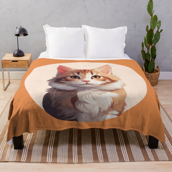 Item preview, Cute Cat Anime Style | Kawaii Kitten Handmade Drawing (Orange/Brown BG) designed and sold by FilipeFerreira.