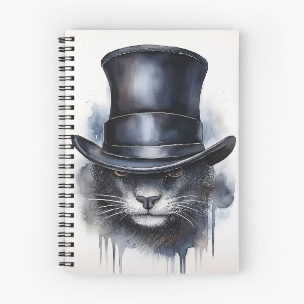 Item preview, A mischievous cat wearing a top hat, with a touch of watercolor for a whimsical effect designed and sold by homydesign.