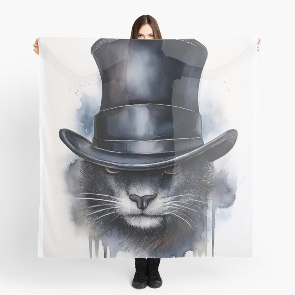 Item preview, A mischievous cat wearing a top hat, with a touch of watercolor for a whimsical effect designed and sold by homydesign.