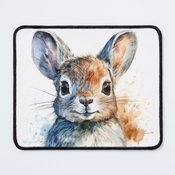 Item preview, A close-up portrait of a curious pika, painted in a watercolor style designed and sold by homydesign.