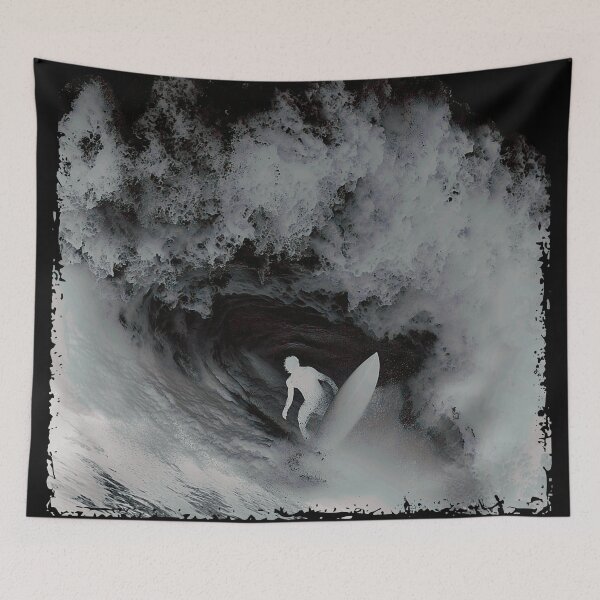 Item preview, BIG WHITEWASH WAVE SURFER RIDING THE TUBE BARREL designed and sold by NikoDeeko.