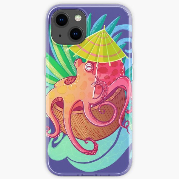 Octopus on the Beach iPhone Soft Case