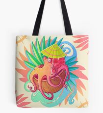 Octopus on the Beach Tote Bag