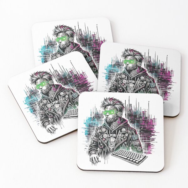 Item preview, Cyberpunk Hacker Art | Neon Glitch Sci-Fi Keyboard Design designed and sold by Aagnyes.