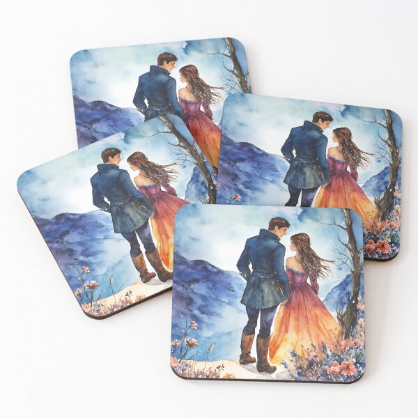 Item preview, Romantic Couple in a Winter Fairy Tale Setting with Night Sky designed and sold by soulfulpalette.