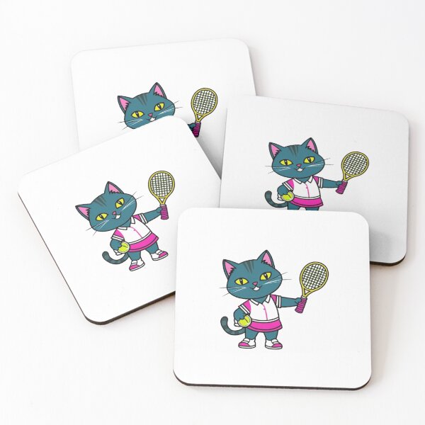 Item preview, Chica gata jugadora de tenis designed and sold by BigCityTennis.