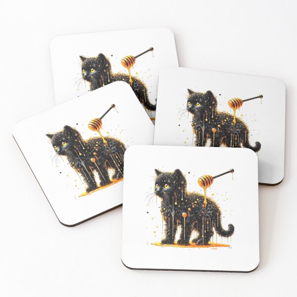 Item preview, Funny Black Cat With Honey Funny design graphic designed and sold by Creat-Des.