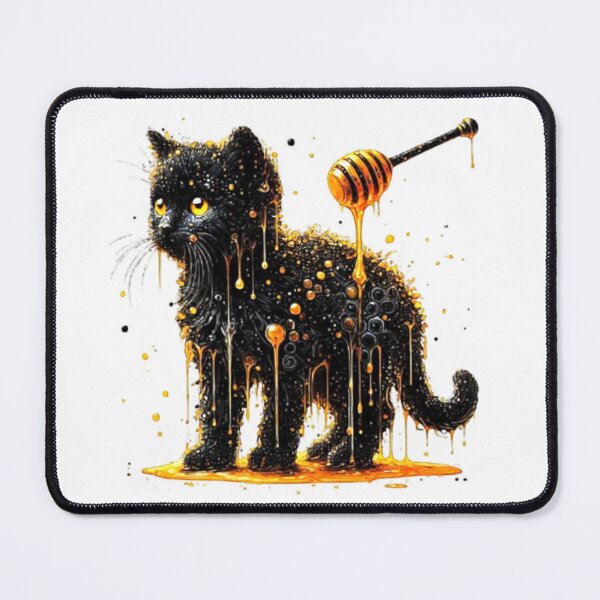 Item preview, Funny Black Cat With Honey Funny design graphic designed and sold by Creat-Des.