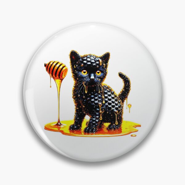 Item preview, Funny Black Cat With Honey Funny design graphic designed and sold by Creat-Des.