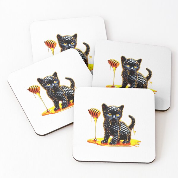 Item preview, Funny Black Cat With Honey Funny design graphic designed and sold by Creat-Des.
