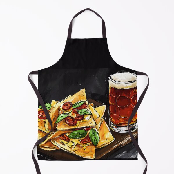 Item preview, Delicious Quesadillas with Chorizo and Fresh Basil and Frothy Mug of Amber Ale Pub Food Feast designed and sold by OlfactoART Studio.