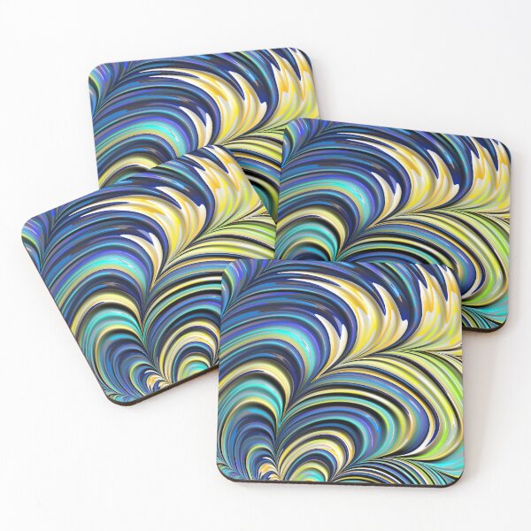 Item preview, Blue and Yellow Fractal Tornadoes designed and sold by Elisabeth Lucas.