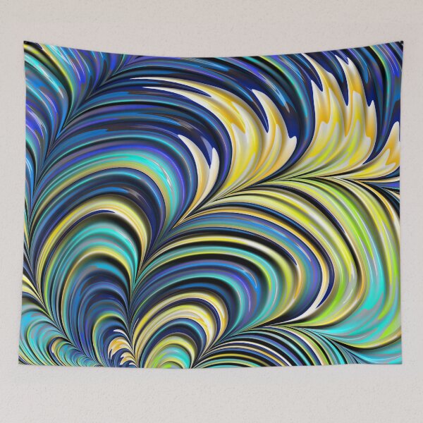 Item preview, Blue and Yellow Fractal Tornadoes designed and sold by Elisabeth Lucas.