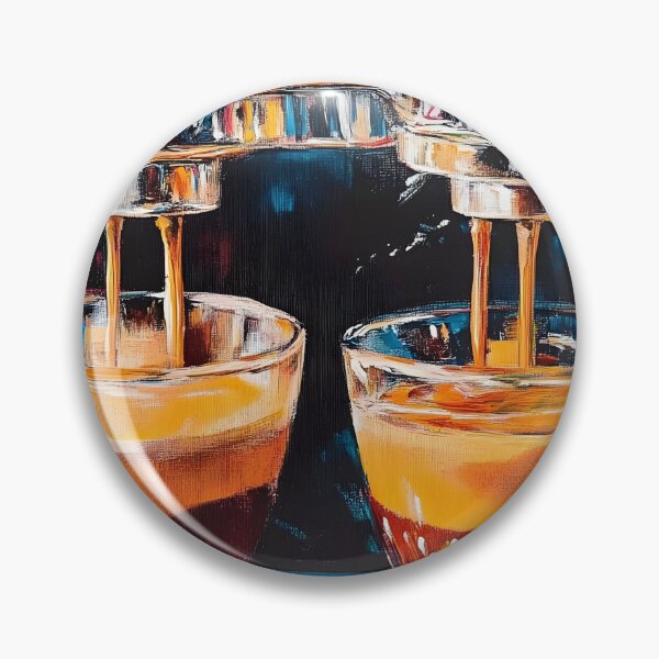 Item preview, Espresso Machine Pouring Coffee into Glass Cups Vibrant Colors and Rich Contrast Abstract AI Digital Art designed and sold by OlfactoART Studio.
