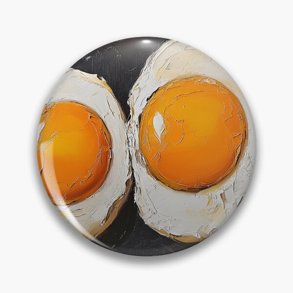 Item preview, Huevos fritos fritos con yemas de color naranja vibrante, colores llamativos y fondo texturizado, arte de IA designed and sold by OlfactoART Studio.
