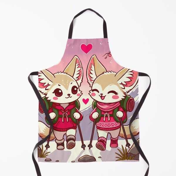 Aperçu de l'œuvre Les renards Fennec en randonnée amoureuse | Saint-Valentin créée et vendue par Ghost on Toast.