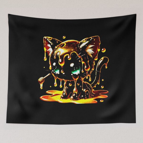 Item preview, Funny Black Cat With Honey Funny design graphic designed and sold by Creat-Des.