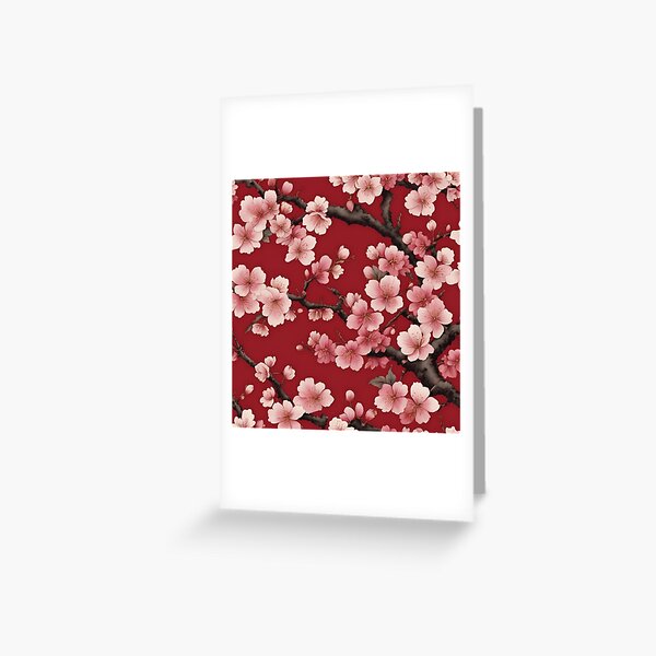 Item preview, Red Cherry Blossoms designed and sold by Golden Rue.