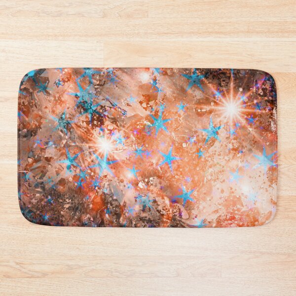Item preview, Abstract Art: Shimmering Peach with Light Blue Stars PN 9 designed and sold by SweetiesUnites.