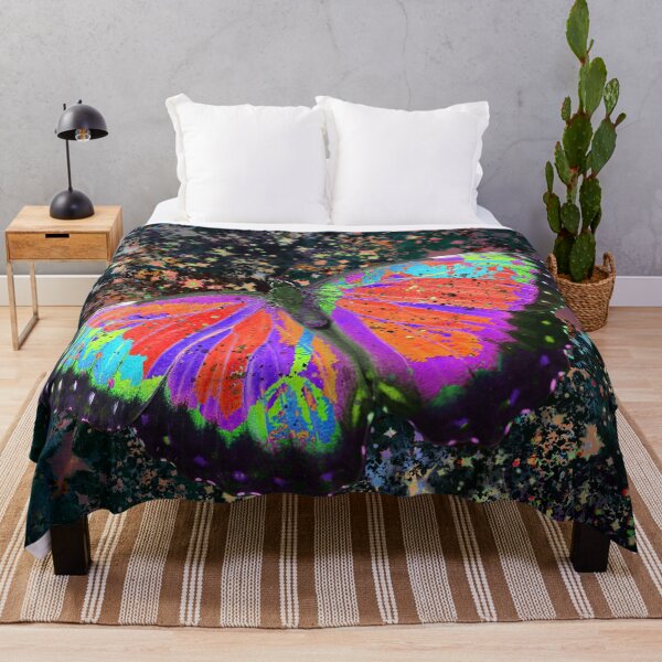 Aperçu de l'œuvre Papillon néon sur fond holographique PN 18 créée et vendue par SweetiesUnites.