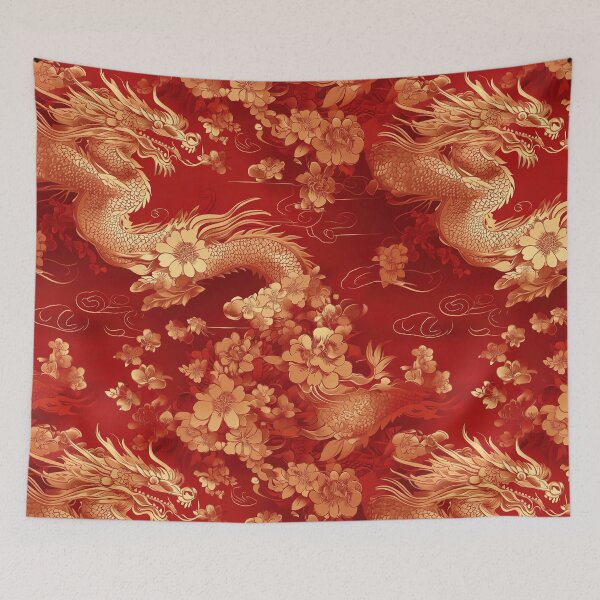 Item preview, Festive Chinese New Year Gold and Red Pattern designed and sold by Rui Mythic Studio.